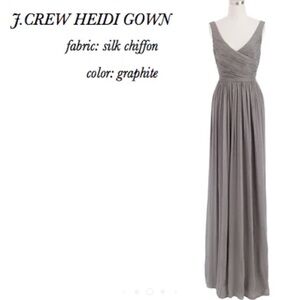 J. Crew Heidi Silk Gown in Graphite